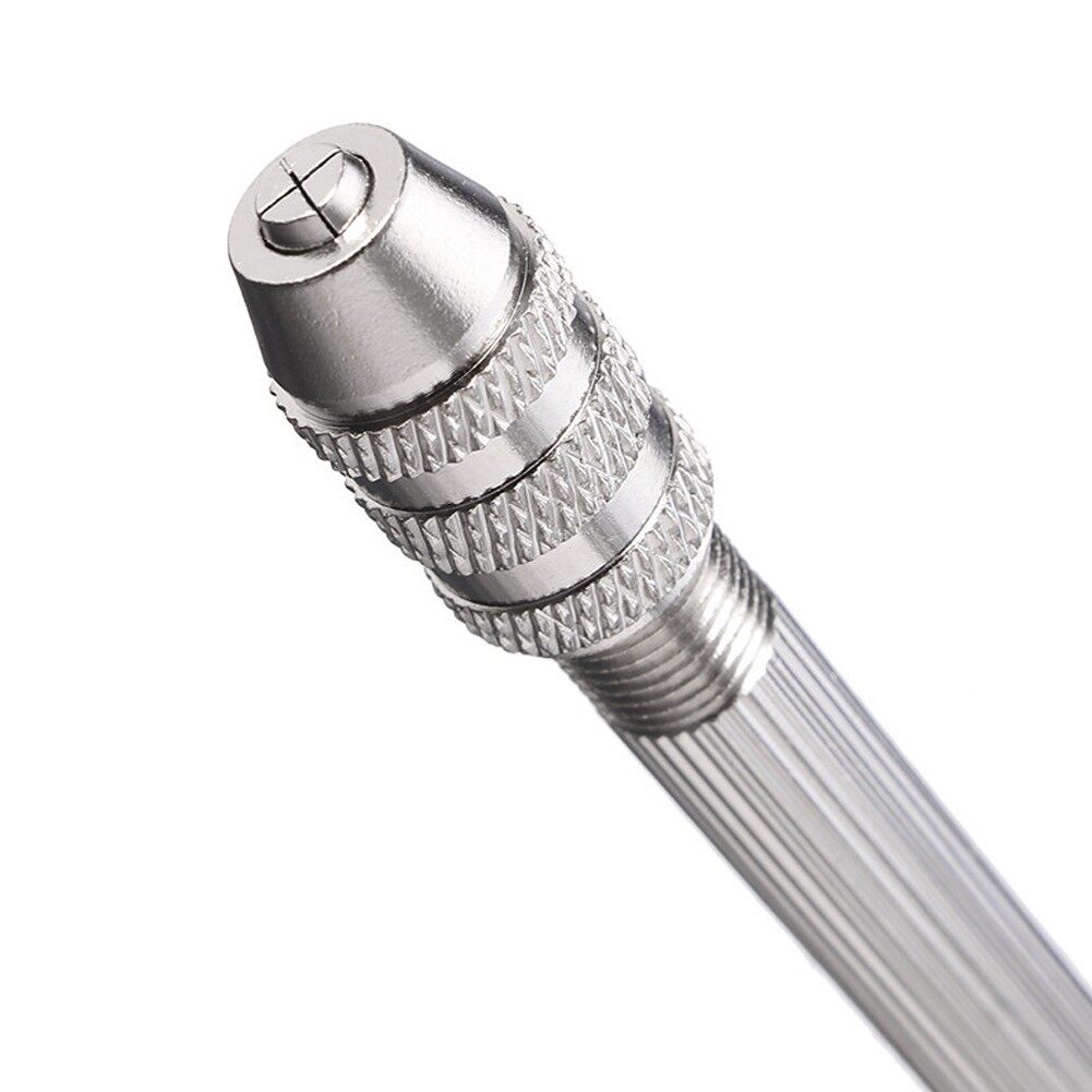 HOMETOOL Hand Drill Drill Bits Kits Making DIY Mini Precision Silver Aluminum Alloy