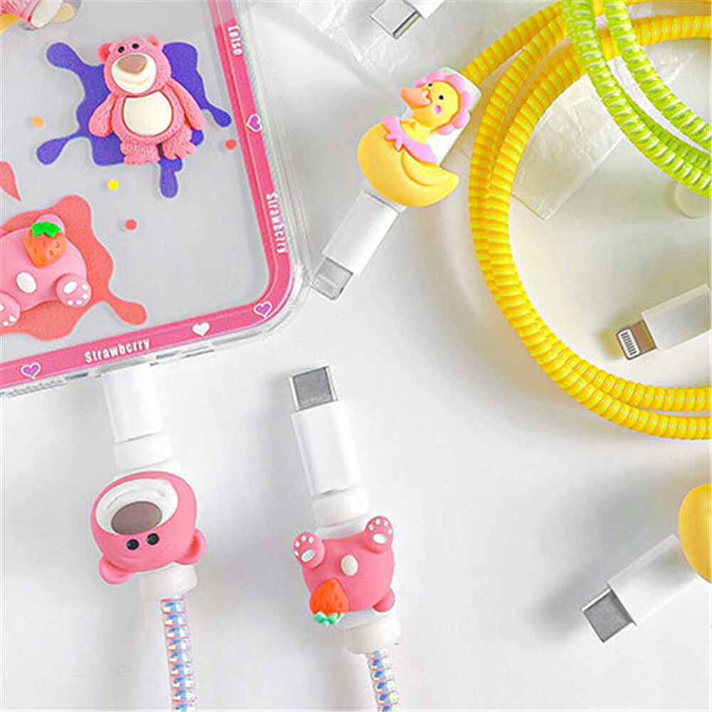 【happy-Store】USB Cable Protector Data Line Cord Protector Protective Case Cable Winder Cover For Phone Charging Cable