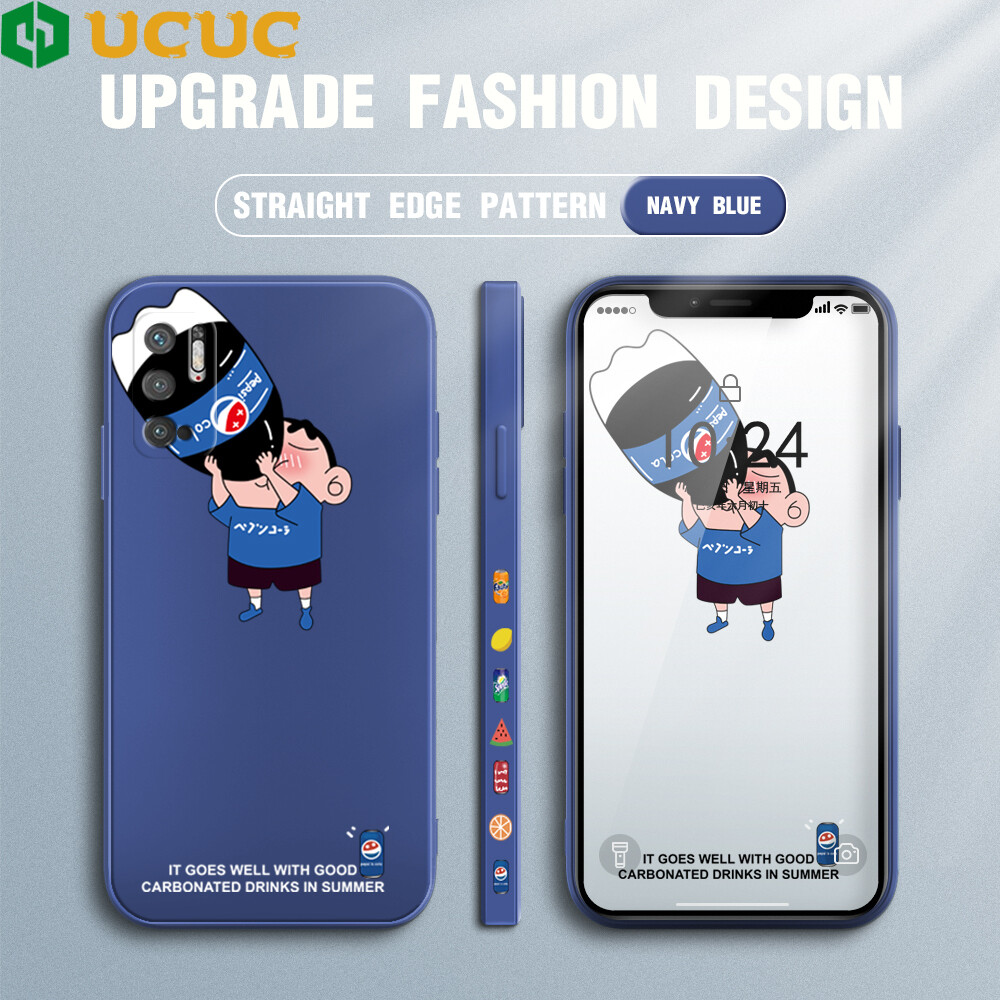 Ucuc phone case for xiaomi redmi note 10s note 10 4g 5g redmi note10 pro case for boys cartoon creative side design phone case square edge pattern liquid silicone casing full cover camera case