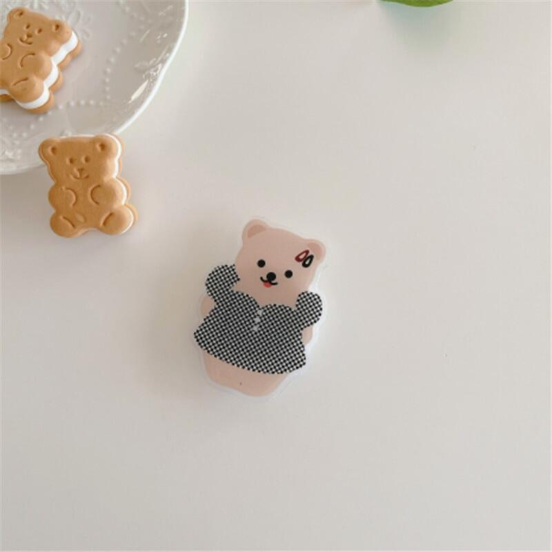 Zeallion 3D Cartoon Bear Stand Grip Mount Phone Holder Socket Fold Mobile Smartphones Pocket Desktop