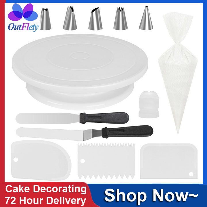 【72 Hours Delivery】OutFlety 14PCS Baking Cake Decorating Accessories