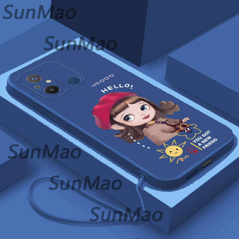 For Redmi 12C Phone Case Straight Edge Soft Shell Girls Casing