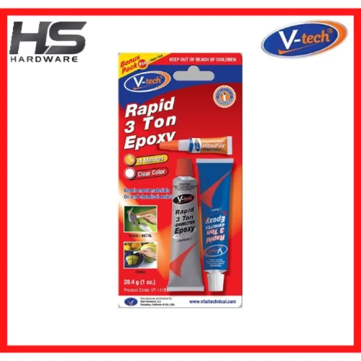 V Tech Rapid 3 Ton Epoxy Bonus Pack Glue For Wood Metal Plastic China Free Super Gam Untuk Kayu Besi Mangkuk Plastik Vt 141b1 Lazada Gam Untuk Kayu Besi Mangkuk Plastik Vt