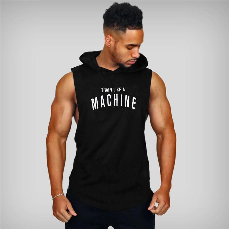 Muscleguys Brand Weightlifting Bodybuilding Stringer Hoodies Gyms sleeveless Hoodie Fitness Tank Top Mens Clothing Cotton