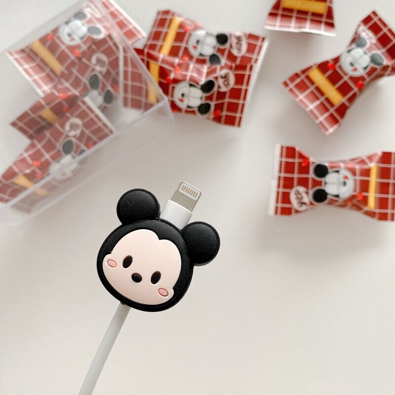 CrashStar Cartoon Cable Protector Cute USB Data Line Organizer Manager Holder Cord Protective Cover Cable Winder Case For iPhone Charging Cord Decorative Accessories Casing Top Sale