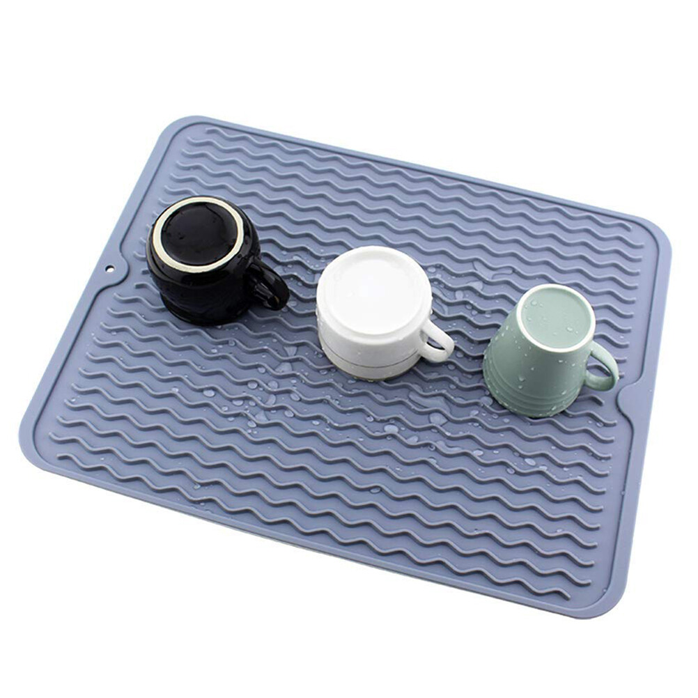 Silicone Dish Drying Mat Kitchen Drainer Dish Draining Mat Sink Mat Large Dish Drying Mat