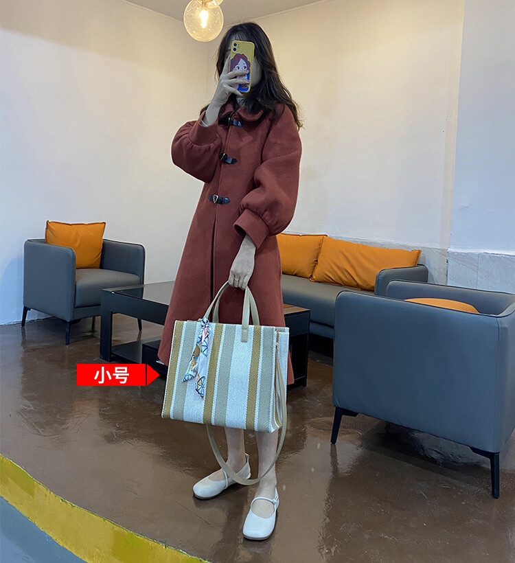 College student class handheld canvas commuting one shoulder crossbody large capacity notebook A4 teacher briefcase