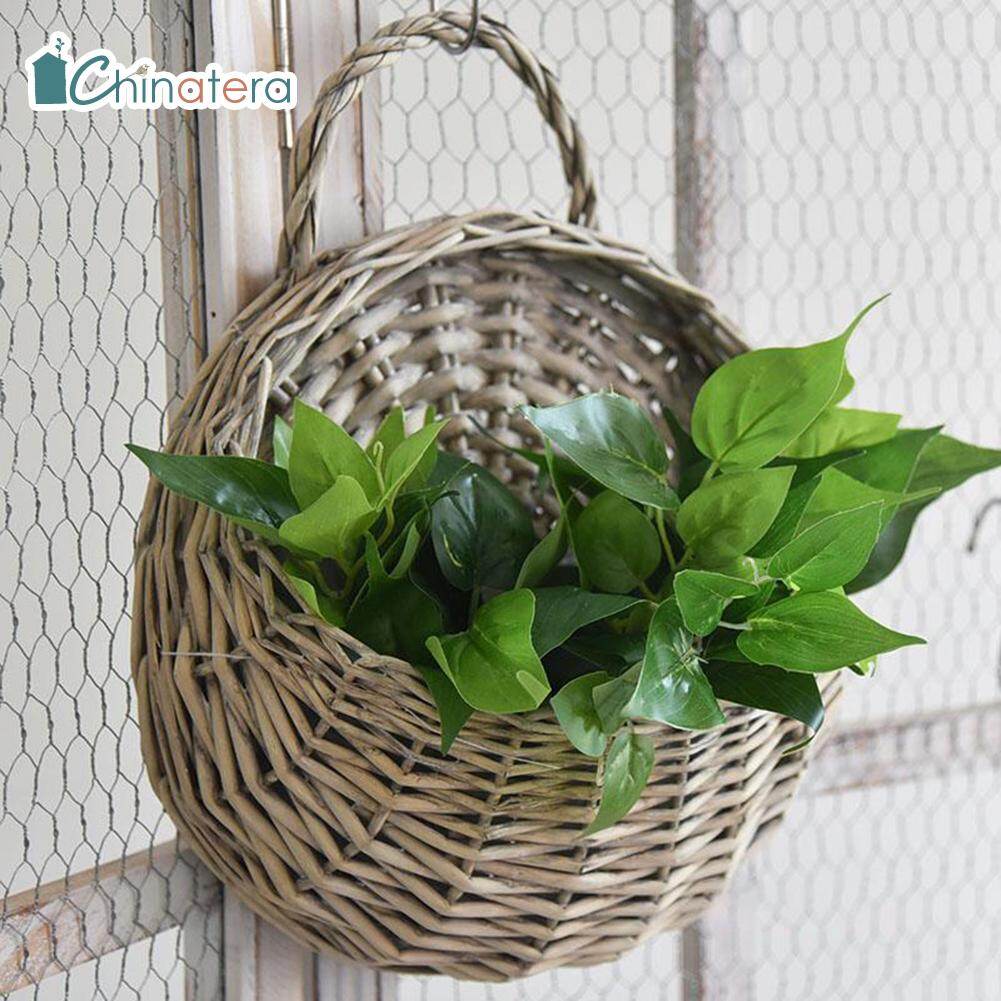Chậu trồng hoa treo tường giỏ treo rattm, chậu nho, giỏ hoa cây trong nhà trang trí sân vườn ban công