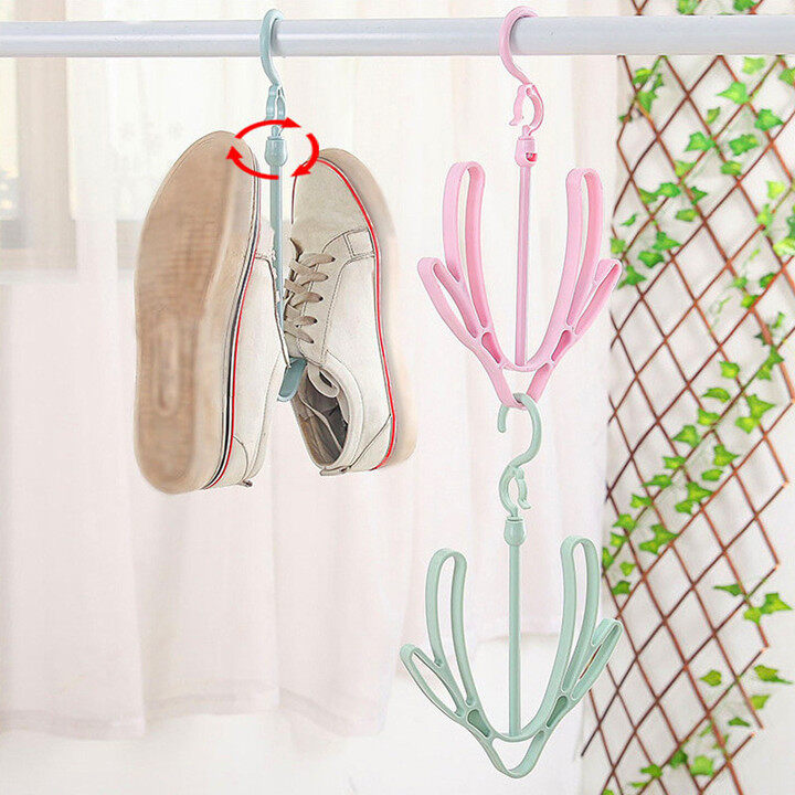 Creative Multi-Functional Wind Proof Double Hook Balcony Shoe Drying Rack Shoe Drying Rack Hook Shoe Drying Rack