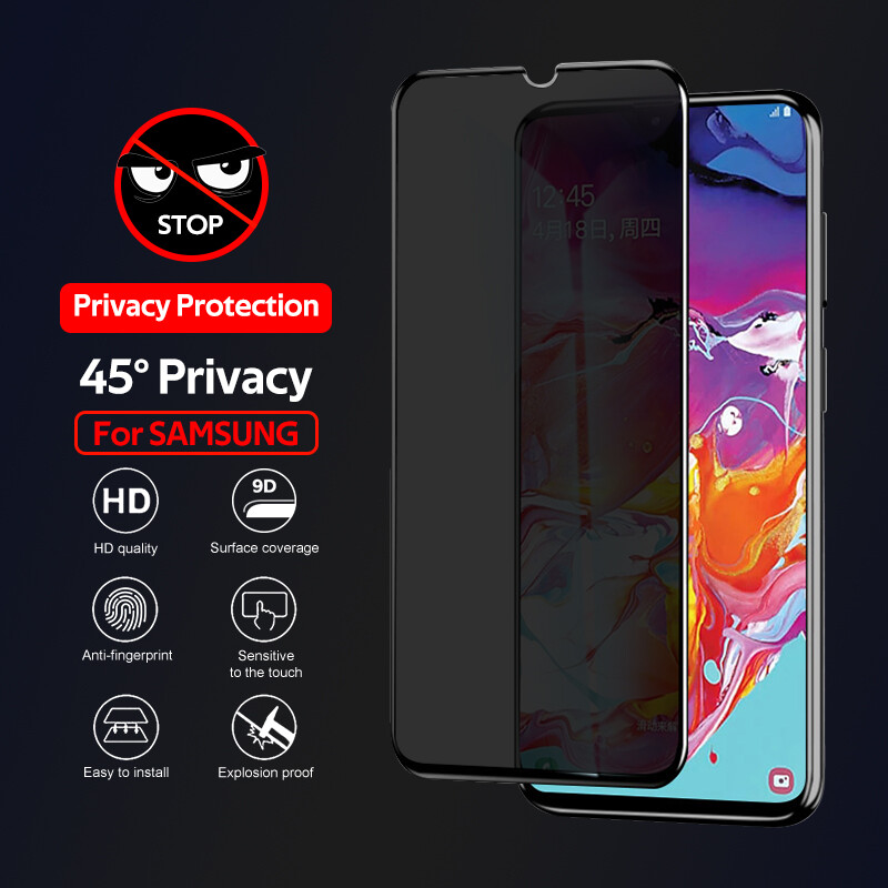 Full-screen Anti-peep Film Privacy Tempered Glass Flim Clear Screen Protector For Samsung Galaxy S21/ S20 / S20 Plus / S20 Ultra S10 / S10e / S10 Plus / S10 Note20/Note 10 / Note 10 Plus / Note 8 / Note 9