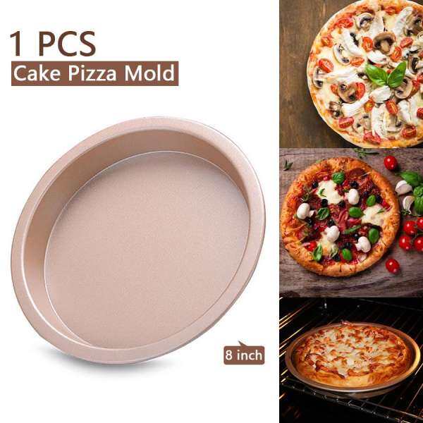 Vàng Thép Carbon Chống Dính Bánh Ngọt Bánh Chảo Bánh Pizza Khuôn Nướng Bánh DIY Loài Rắn Khuôn Tròn (8 inch)-MR19