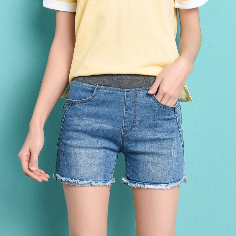 Women denin short high waist stretchable slim short pant soft comfortable casual Korean style