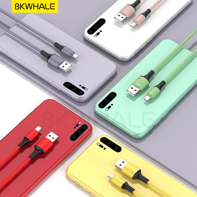 BKWHALE Macaron Silicone Charge cable Micro USB Charging Cables