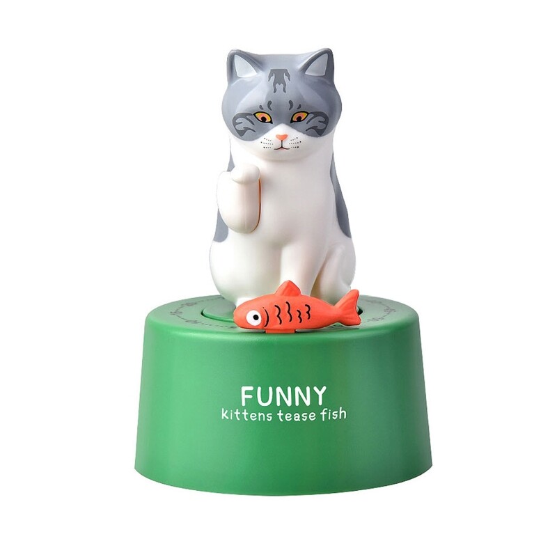 Mechanical for Cat Kitchen Timers 60-Minute Wind Up Dial Rotating Countdown Egg Timer Loud Ring Cute Cooking for Time Ma