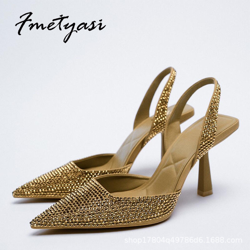 Evening Shoes Gold Black - Best Price 