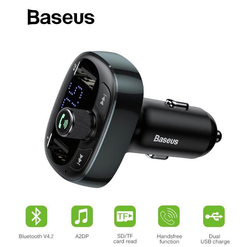 US Bluetooth 4.2 Dual USB Car Charger FM Transmitter MP3 Player 3.1A TFCard AUX
