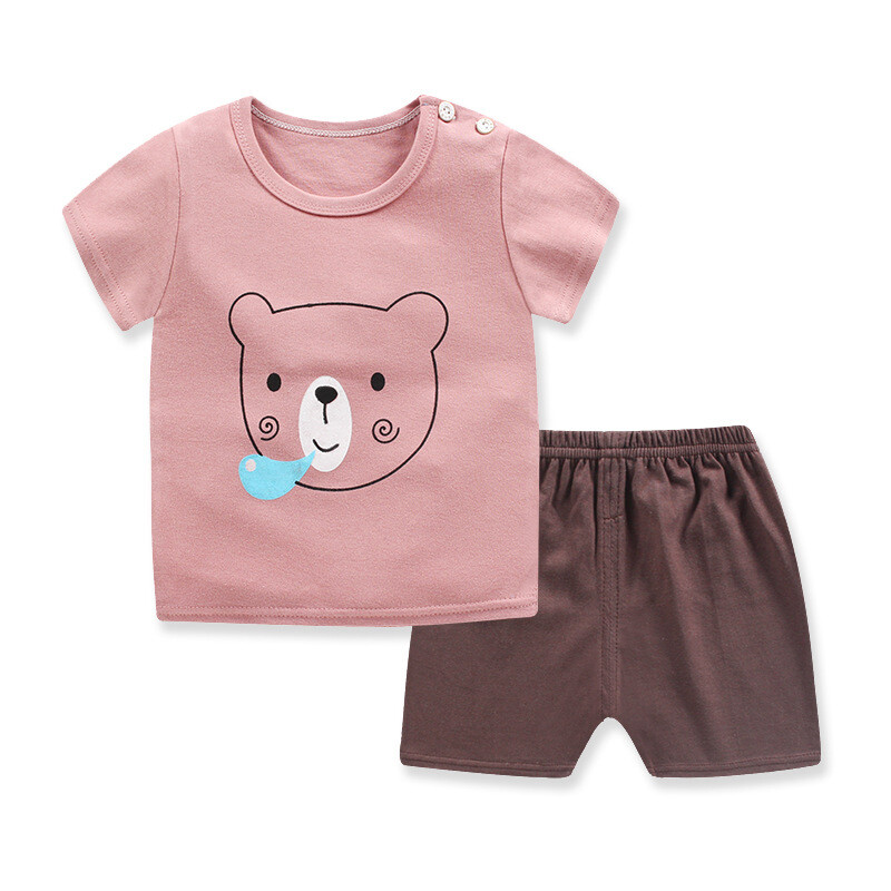 I Love Daddy&Mummy Two-piece Baby Boy Girl Body Suit Tops+Pants Set Children's T-shirt Cotton Short Sleeve