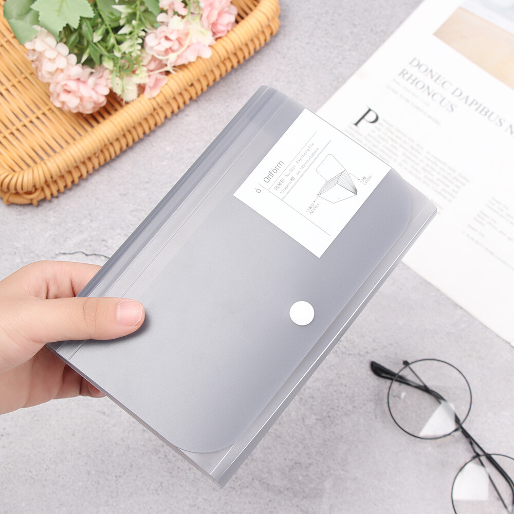 Thiết Bị Văn Phòng A6 Hộp Đựng Tệp Bằng Nhựa Tệp Tài Liệu Túi Đựng Tài Liệu Túi Sắp Xếp Giấy 12 Túi