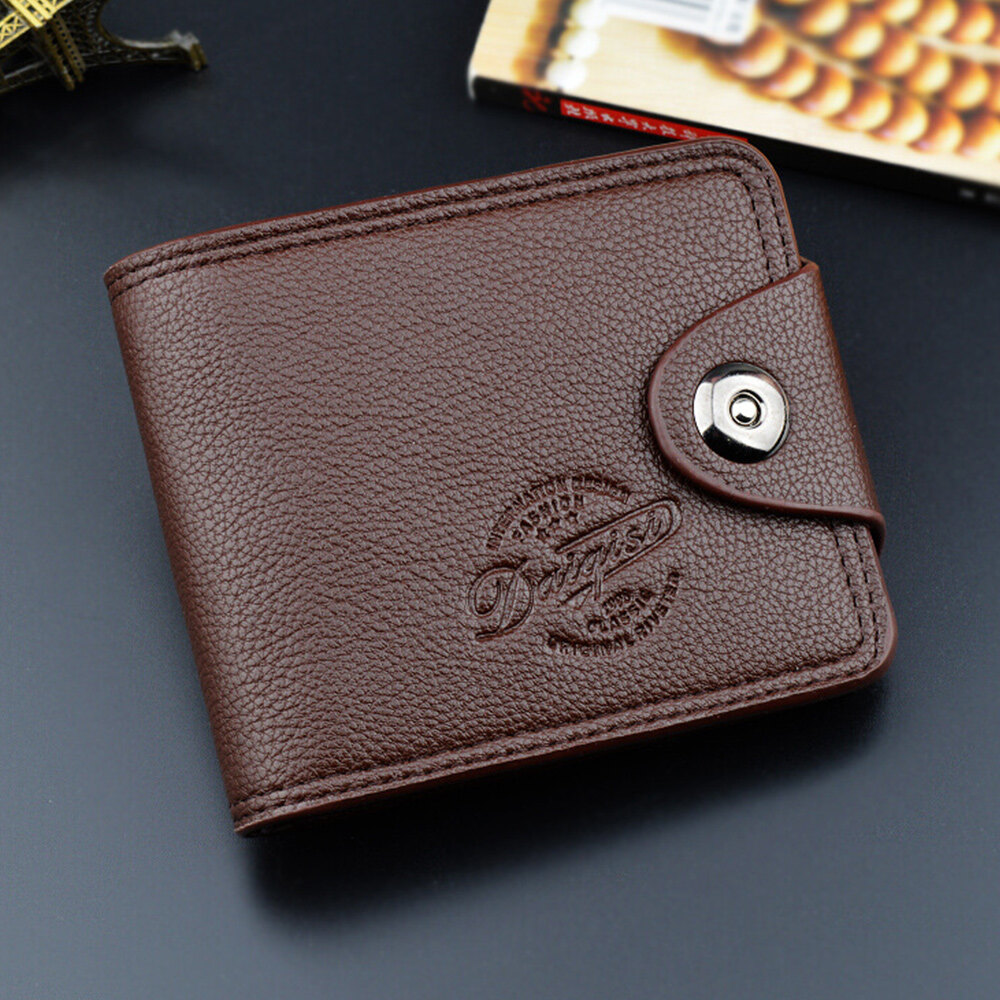 Man Short Genuine Leather Wallet Trifold Credit Card Holder Money Purse Wallets for Men