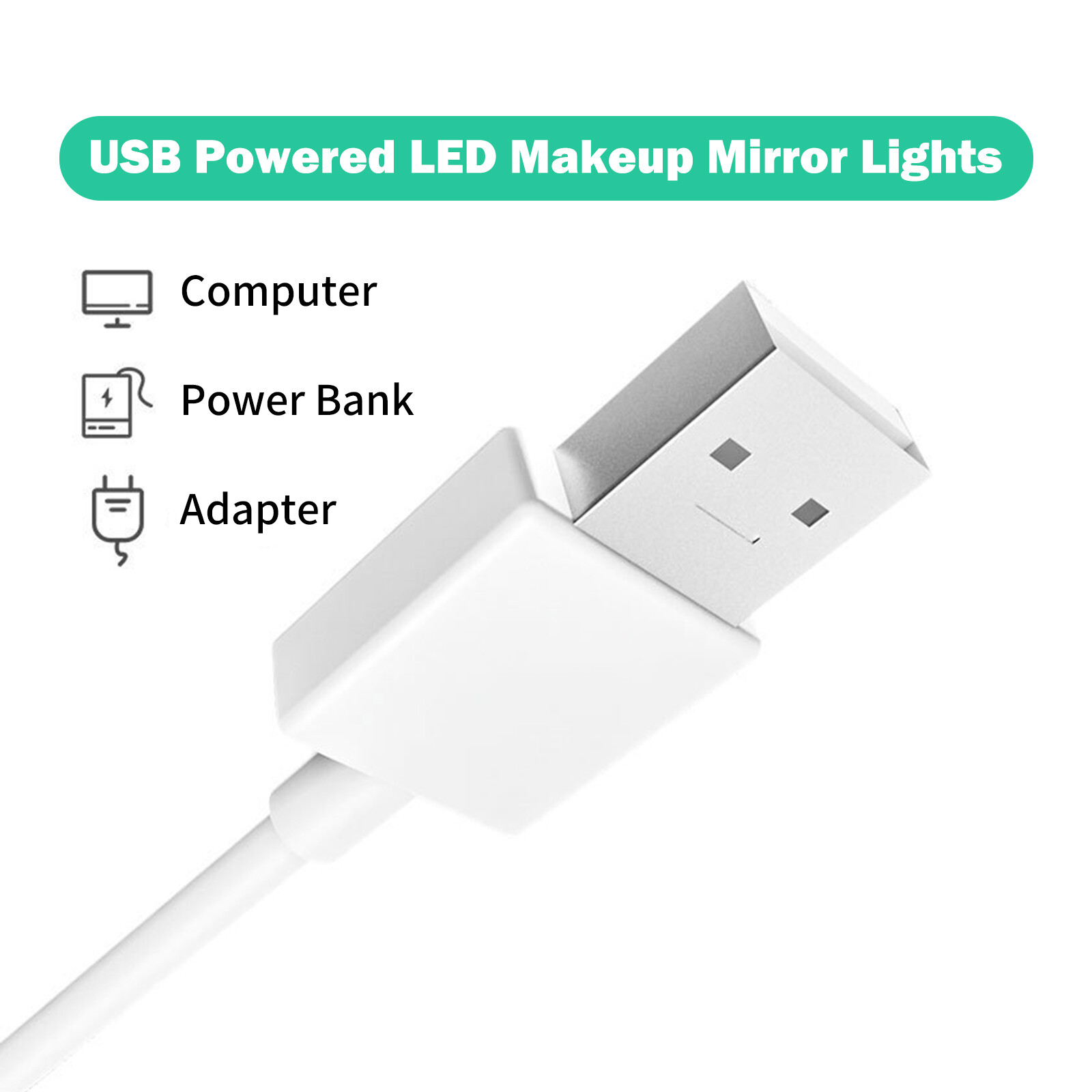 LED Makeup Mirror Lights 42LEDs Dimmable Touch Control Vanity Mirror Lights Bathroom Mirror Light with USB Cable LED Strip Lights Dressing Mirror