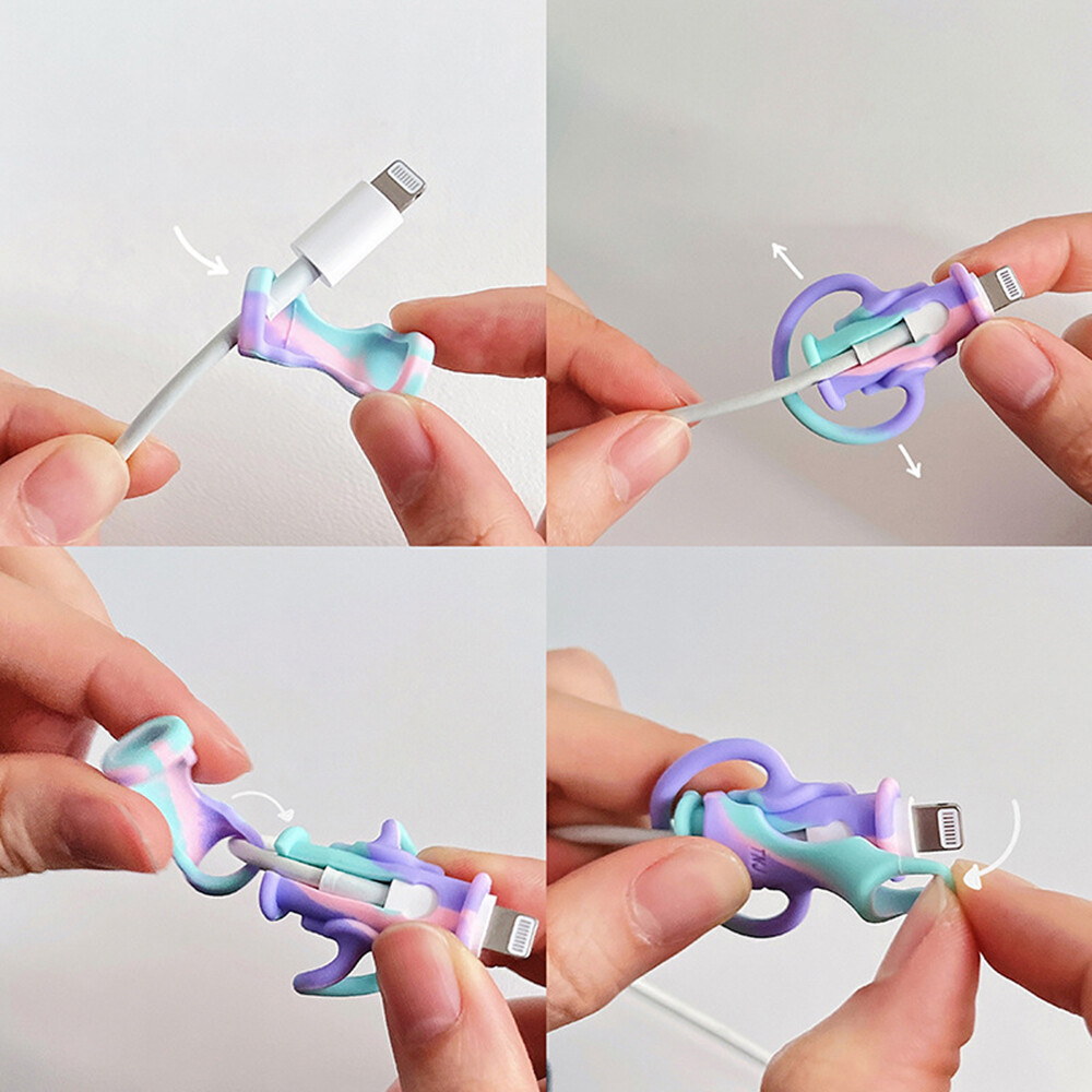 【happy-Store】Data Line Cord Protector Winder Cover Mobile Phone Accessories for iPhone Silicone Charger Cable Protective Case