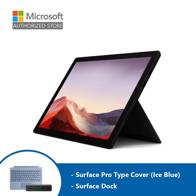 Microsoft Surface Pro 7 Black I7 16gb 512gb Type Cover Ice Blue Surface Dock