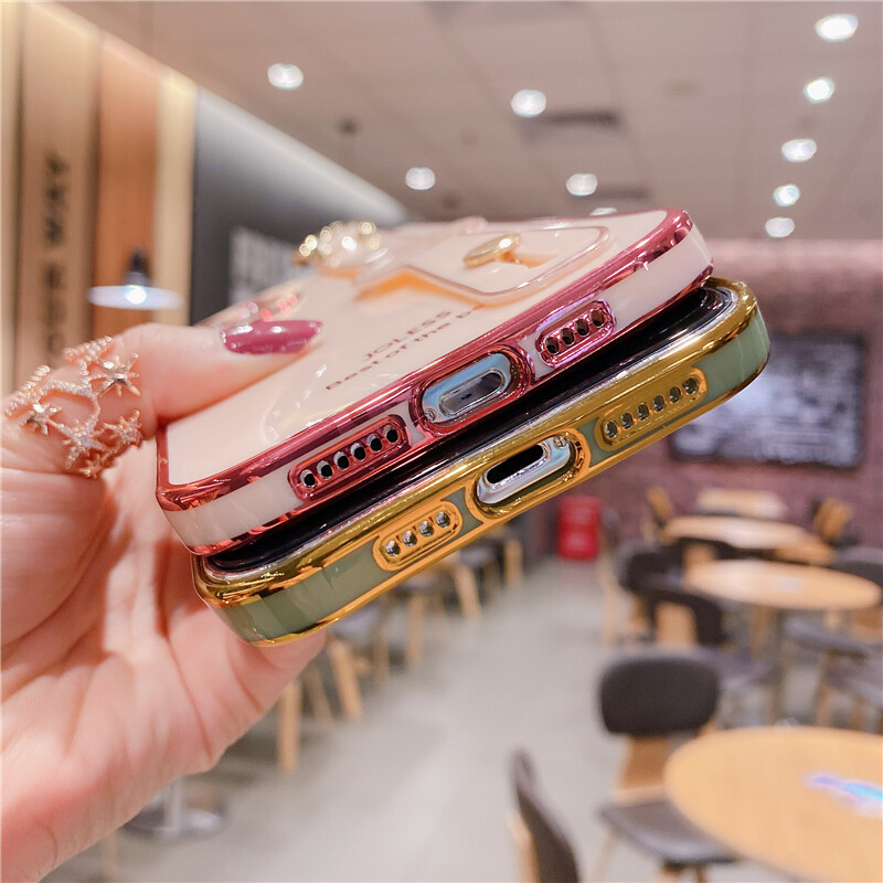 TOPZERO Plating Wristband Phone Holder Soft Silicon Case For iPhone 12 Pro Max 11 Pro Max 7 8 Plus Strap Lanyard TPU Cover Case For iPhone XS Max X XS XR