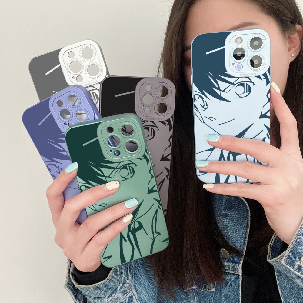 Hontinga Casing Case For Xiaomi Redmi Note 9S Note 9 Pro Note9 Note 8 Pro Note 7 Pro Case New Square Soft Silicone Case Anime Conan Full Cover Camera Protectior Shockproof Rubber Cases Back Cover Phone Casing Softcase For Girls