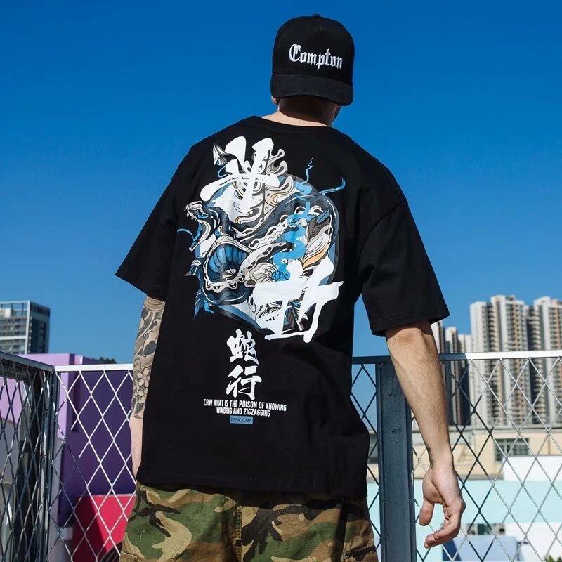 DISH|| '25 Summer China T-shirts&ラババン Streetwear Collar Men's Shirt with Short Sleeves Slim Fit