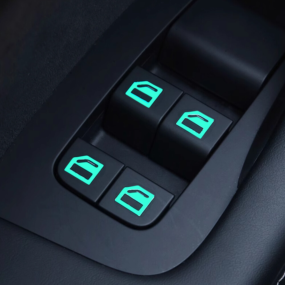 Xe phát quang cửa sổ nhãn dán trên nút cửa công tắc nâng cửa sổ huỳnh quang ban đêm Đề can trang trí nội thất xe hơi phụ kiện ô tô