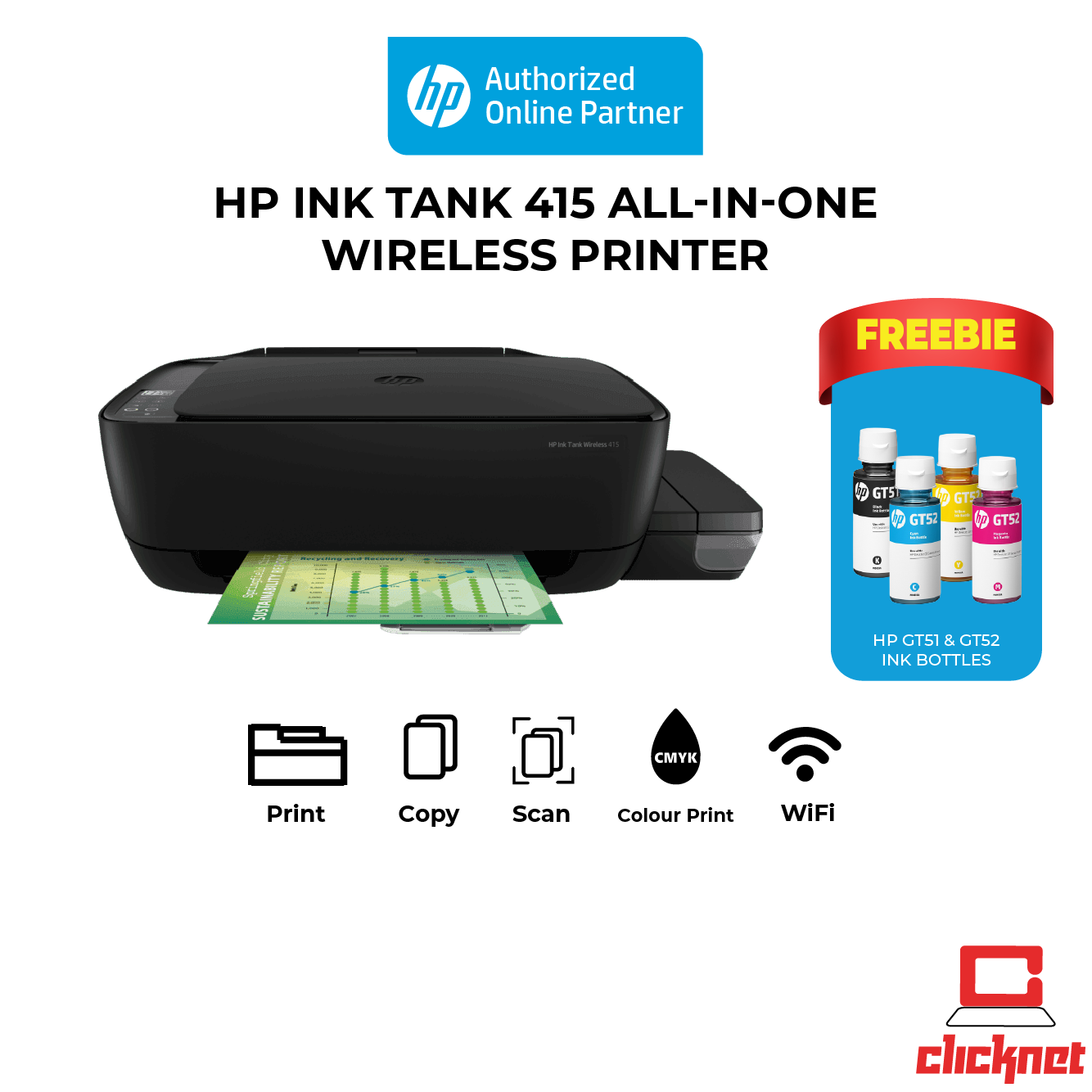 HP Ink Tank Wireless 415 All In One 