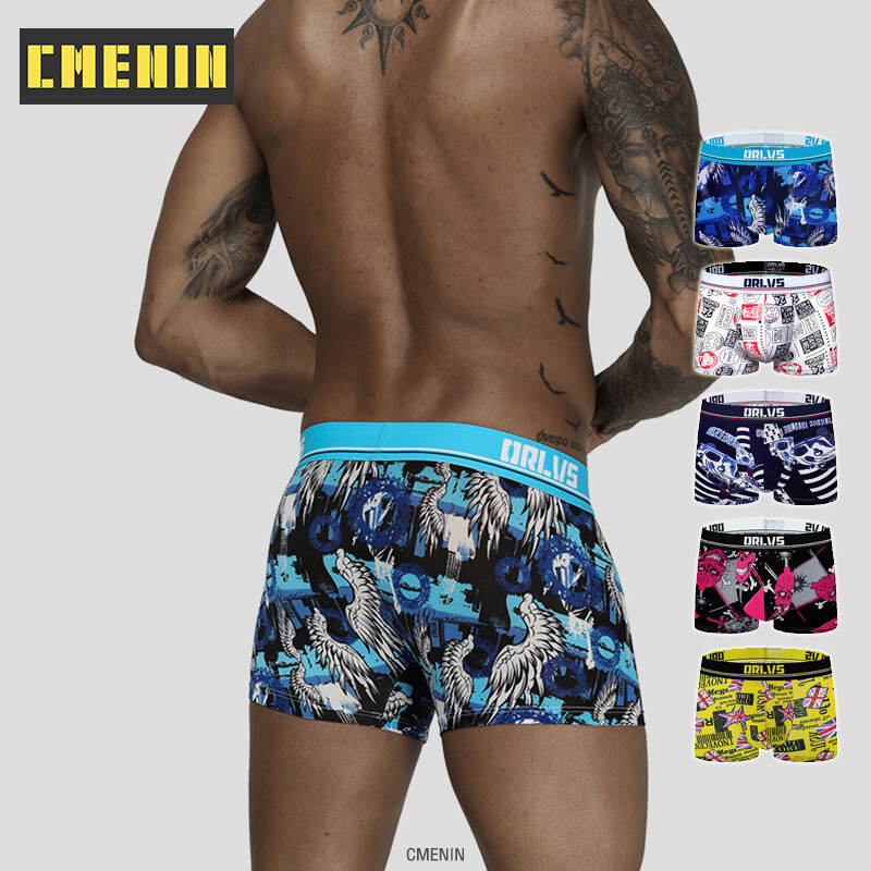 [CMENIN Official Sotre] Boxer For Men Panties (1 Pieces) Cartoon Sexy Men Underwear Boxers Ice Silk Breathable Mens Underpants Innerwear High Quality Quick Dry Boxershorts Trunks OR303