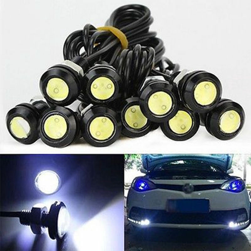 12V 10W LED Round Car Daytime Running Light DRL Head Lamp Eagle Eye White Light
