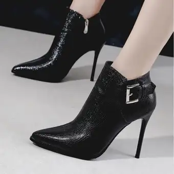 Didiota Shop New Fashion Women Solid Metal Decoration Thin Heel