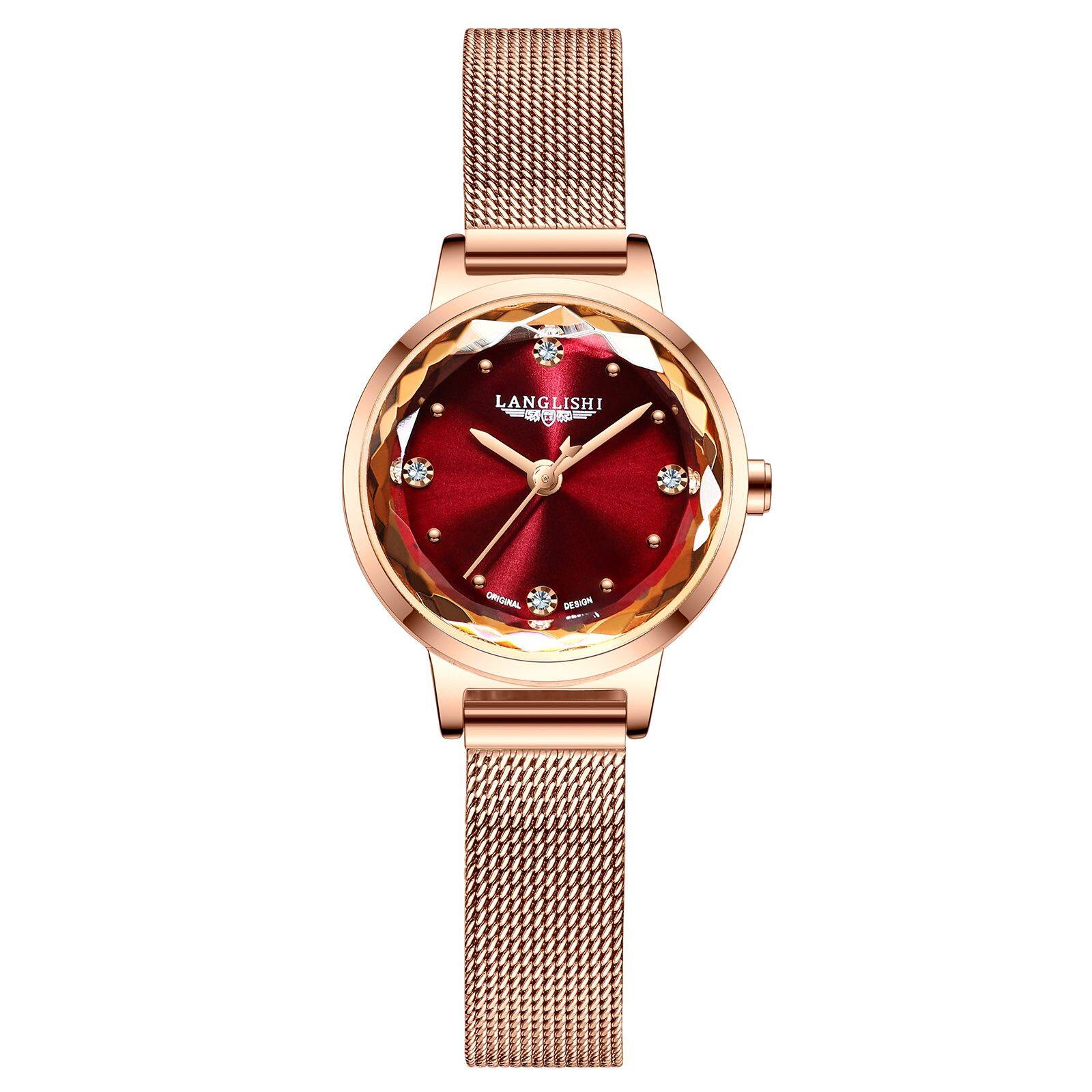 Rotating Moment Stainless Steel Luxury Waterproof Rose Gold Watch for Women Exquisite Diamond Setting Fashion Clock for Girls High Quality