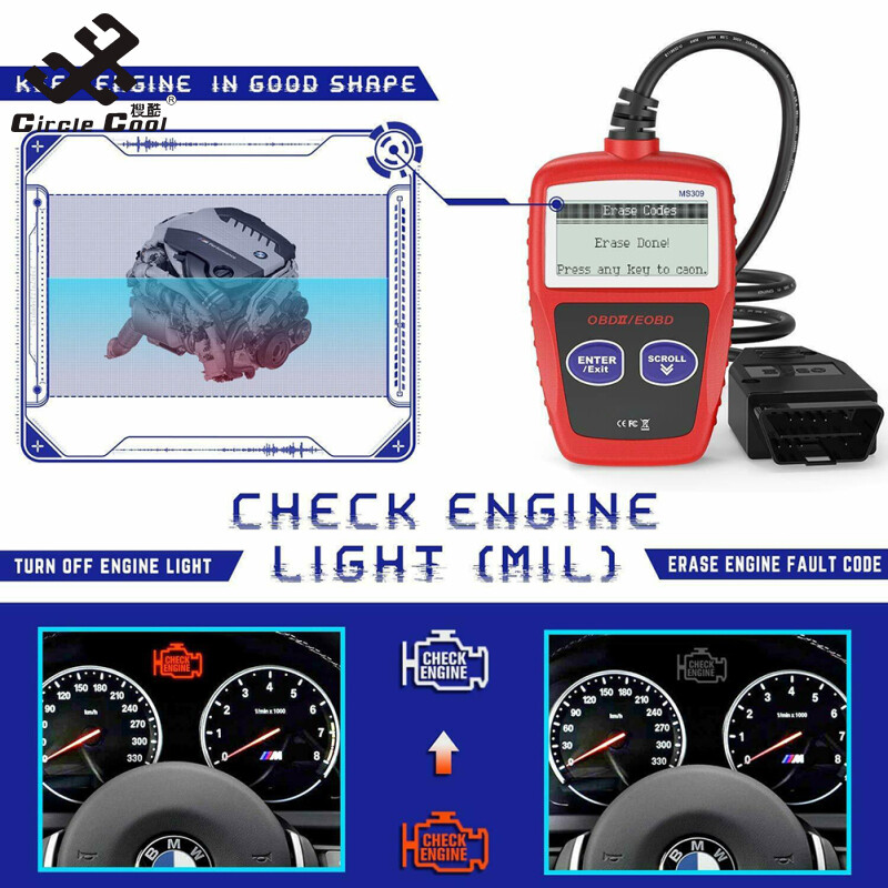 Circle Cool Ms309 OBD2 Scanner Car Check Engine Code Reader Fault Scanning Instrument OBDII Automatic Diagnostic Tool
