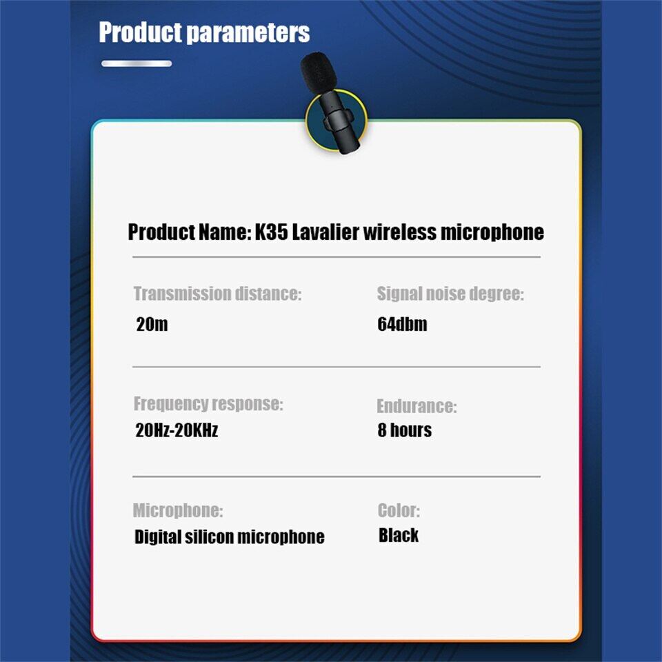 3.5Mm Wireless Lavalier Lapel Microphone Omnidirectional Condenser Mic For Camera Speaker Smartphone Recording Mic