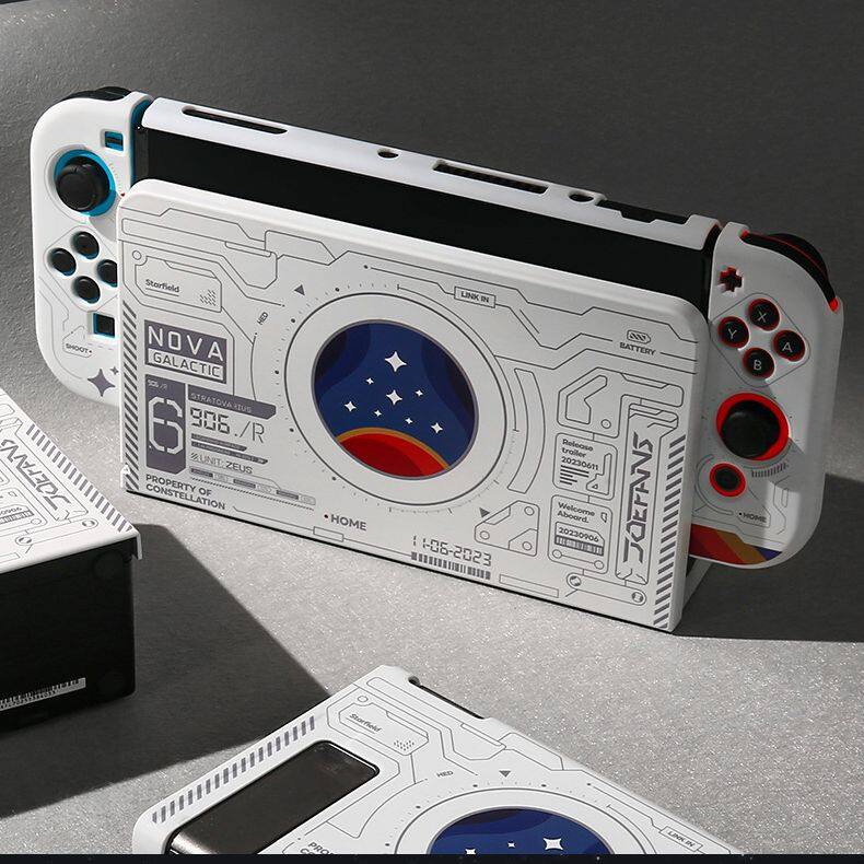 Không gian chủ đề bộ chuyển đổi Nintendo OLED bảo vệ trường hợp NS v1/V2 Máy trò chơi trường hợp đế Dock trường hợp