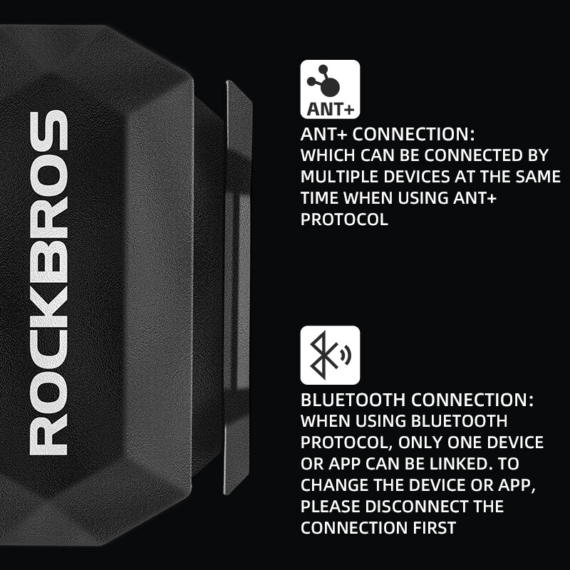 【Giao hàng địa phương】ROCKBROS Thiết bị cảm biến nhịp không dây ANT + bluetooth đi xe đạp speedmeter cảm biến cho Garmin wahoo zwift tacx bryton không thấm nước cảm biến kép máy tính xe đạp