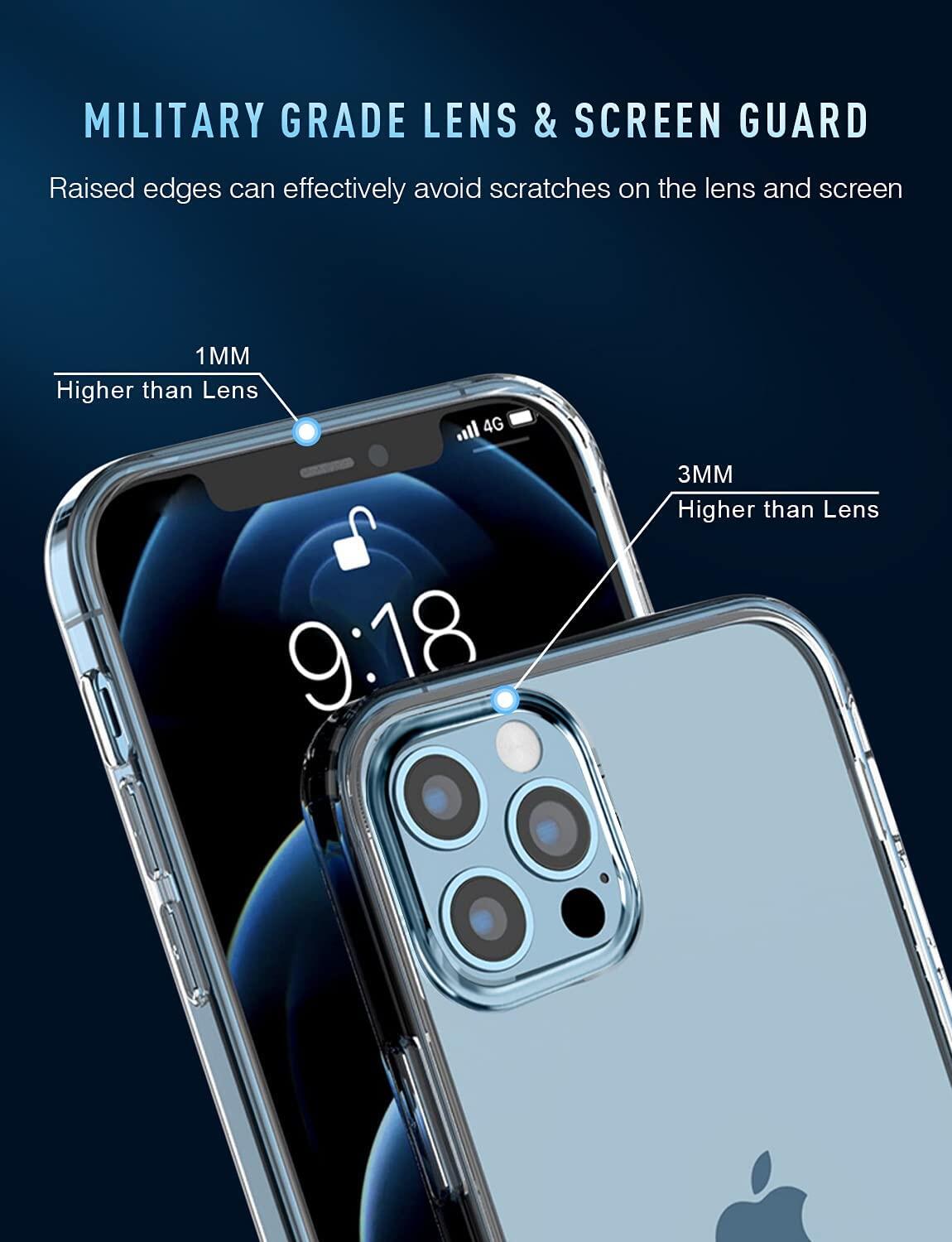 Trong suốt pha Lê Trường hợp khó khăn cho iPhone 16 Pro Max/16 cộng với/15 Pro Max/14 Pro Max/iPhone 13 Pro Max bìa, mỏng Mỏng Không-Vàng chống sốc bảo vệ điện thoại Trường Hợp Đối Với iPhone 12 Pro Max/iPhone 11 Pro Max