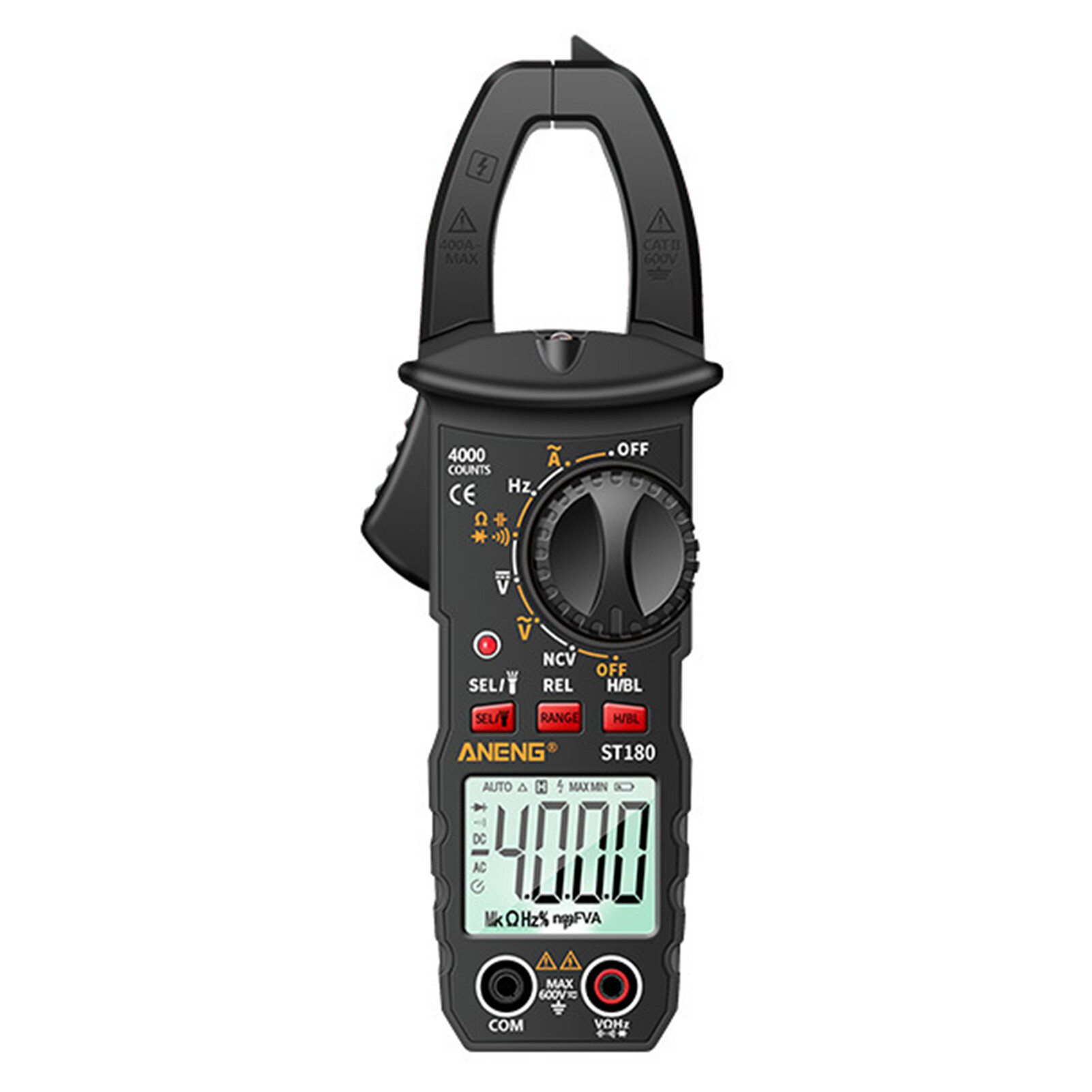 Farfi ST180 Digital Clamp Meter Auto Ranging AC/DC Voltage Flashlight High Accuracy Electrical Tester Multimeter for Household Electrical Tester Meter