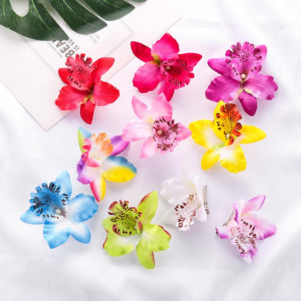 Fashion Women Moth orchid Hair Flower Clip Bridal Party Wedding Hair Accessory X
