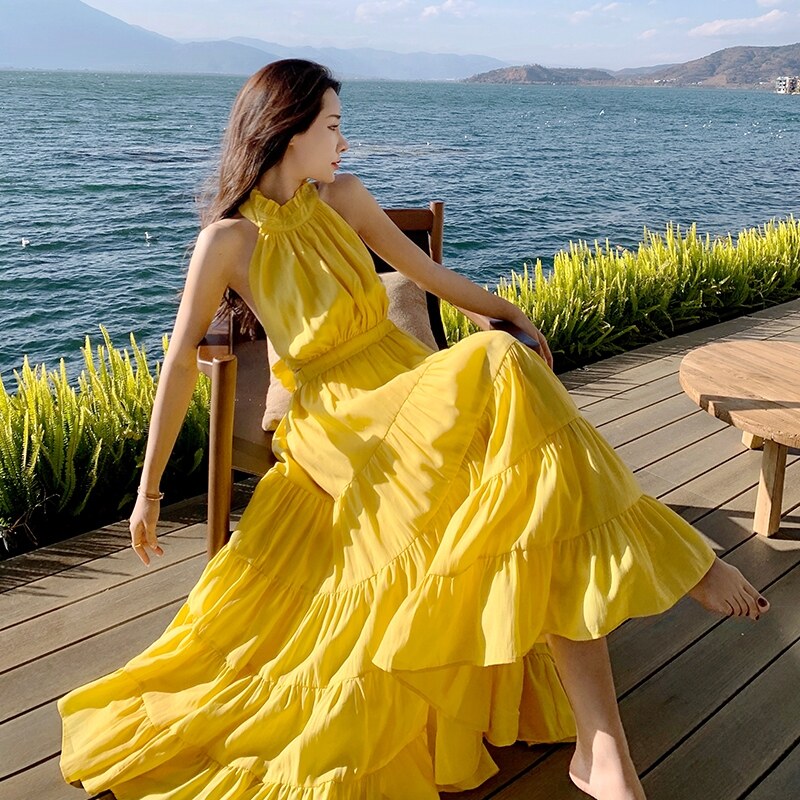 Yellow on sale beach dress