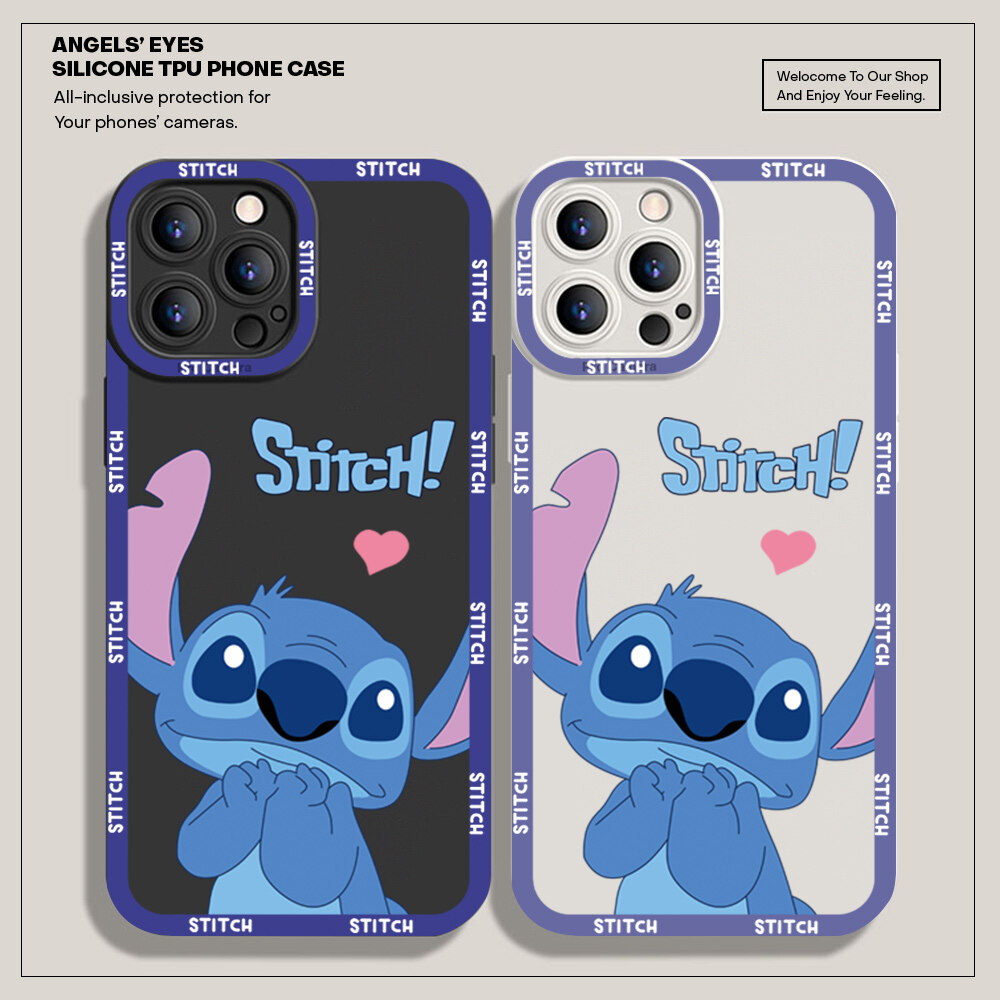 Jizetin Phone Case Casing For Redmi Note 11 Note 11 Pro Note 11 Pro 5G Note 11S Note 10 Note 10 5G Note 10 Pro Note 10S Case For Girls Boys Cute Cartoon Stitch Soft Rubber Casing Full Cover Camera Protection Design Shockproof Case