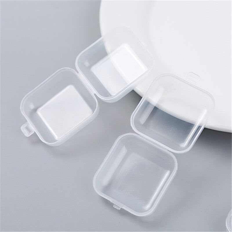 1-20 Chiếc Hộp Nhỏ Hộp Nhựa Trong Suốt Hình Vuông Hộp Đựng Trang Sức Hộp Đựng Hoàn Thiện Hộp Đựng Đóng Gói Cho Hoa Tai