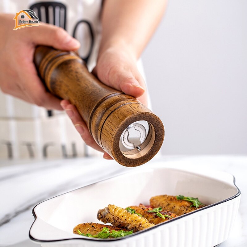 Pepper grinder bottle, pepper grinder, seasoning bottle pepper grinder pepper jar salt jar salt grinder wooden jar 5 inch, 8 inch, 10 inch manual pepper grinder, freshly ground pepper grinder