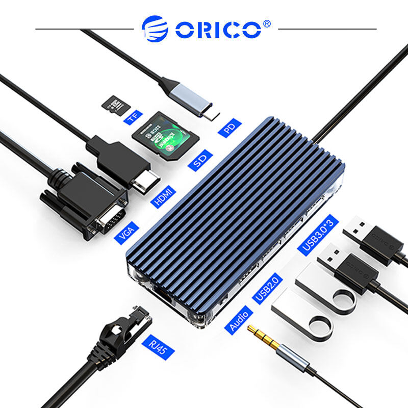 ORICO USB C HUB Type C Laptop Docking Station USB 3.0 RJ45 Ethernet Card Reader USB Splitter Adapter M acBook Accessories