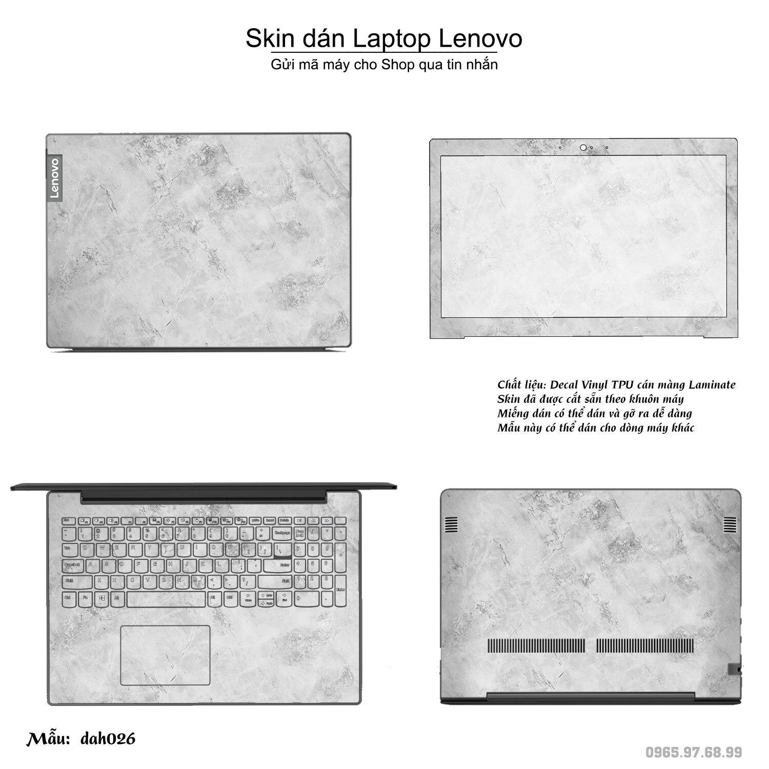 Decal Skin dán Laptop Lenovo mẫu vân đá