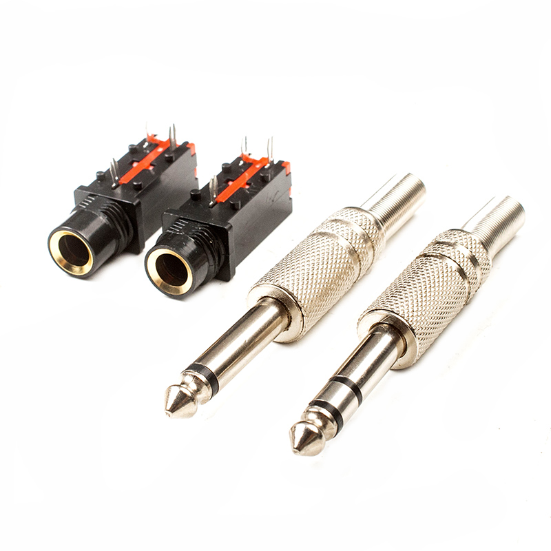 Mono / stereo ts / trs male / female 1/4" 6.35mm audio pcb mount microphone output jacks socket plug