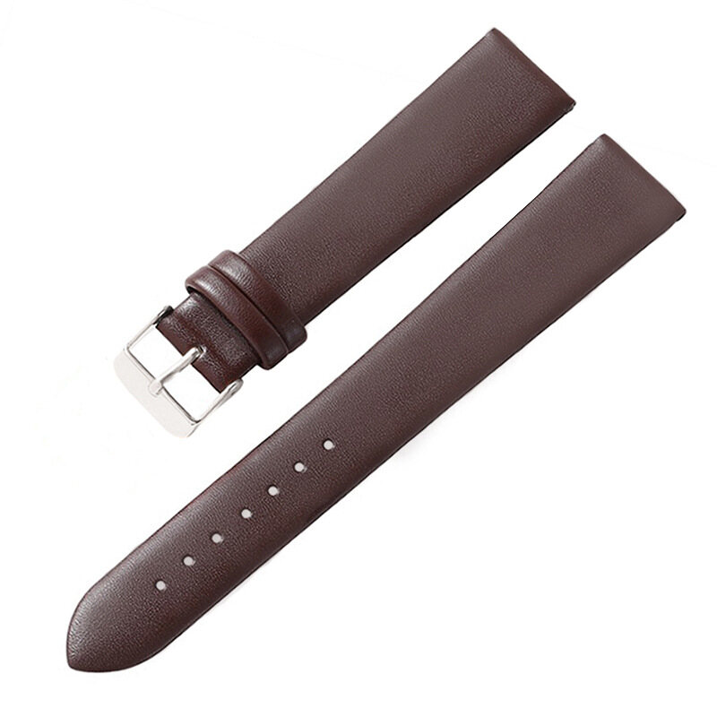 8mm 10mm 12mm 14mm 16mm 18mm 20mm 22mm 24mm Leather Watch Band Plain Pattern Bracelet Anti-horizontal Belt Soft Leather Strap Watch Accessories